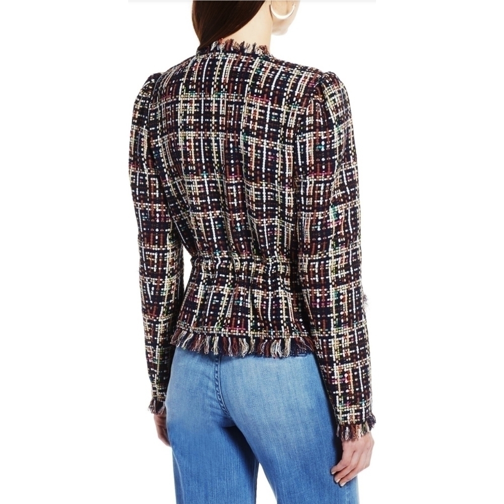 NEW Halogen Multi Colored Tweed Drawstring Waist Jacket - Picture 3 of 11